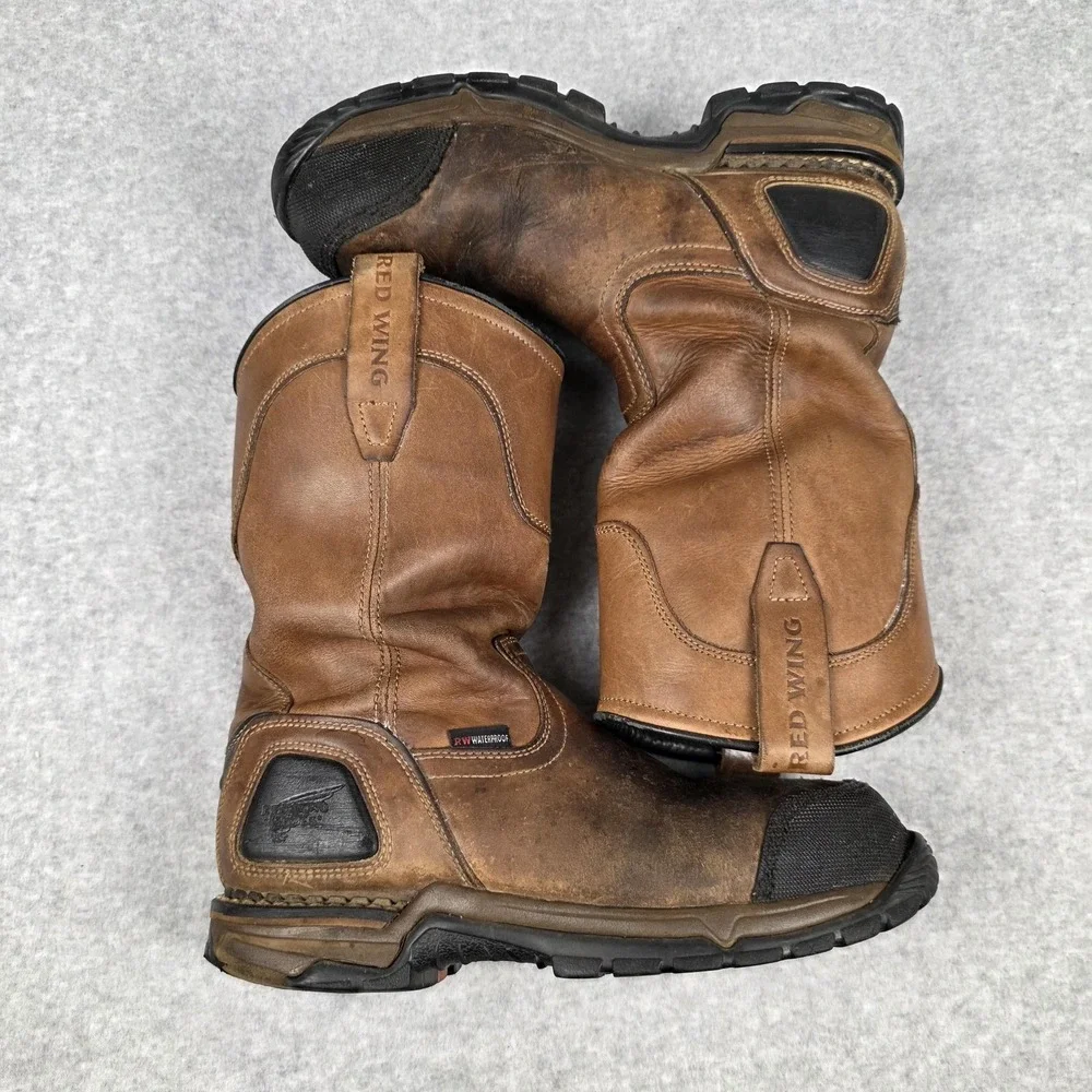 Red Wing Boots Mens Size‎ 8.5 D Brown Waterproof Pull On Work Safety Toe 4448